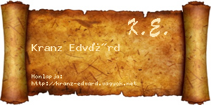 Kranz Edvárd névjegykártya